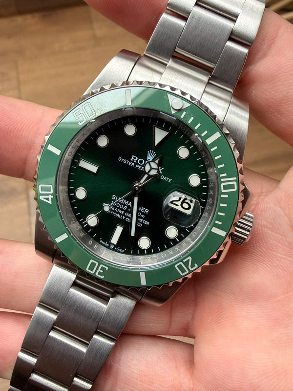 Relógio Modelo Submariner Green- Automático - Detalhe