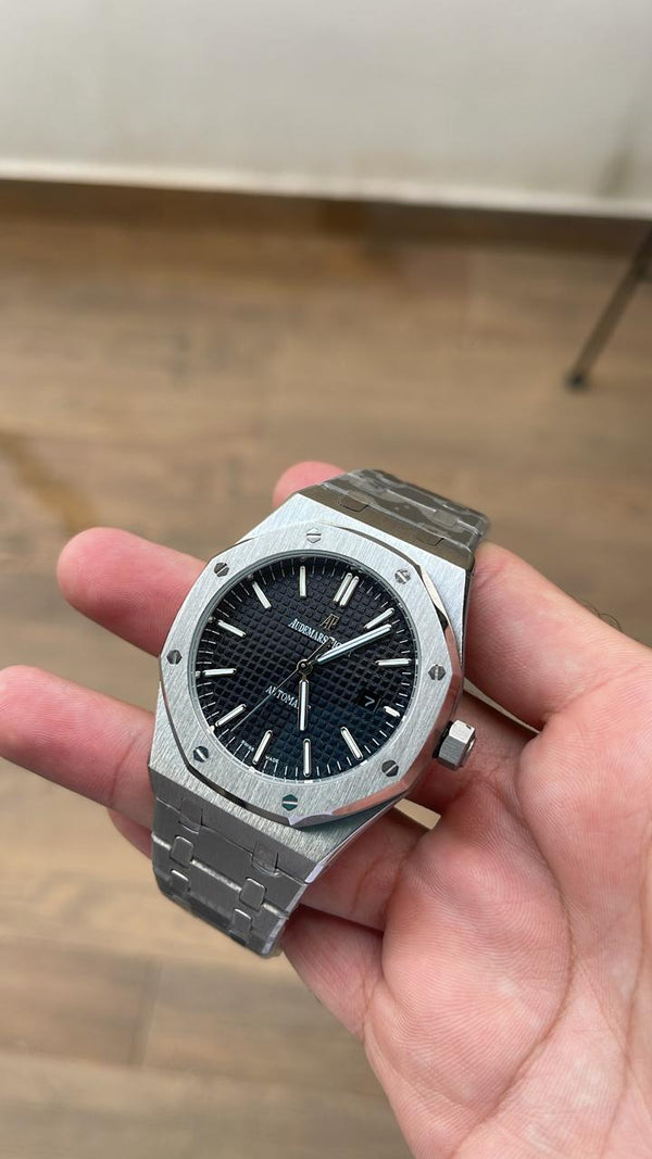 Relógio Modelo Royal Oak - Automático Clássico - Silver/Black - Detalhe